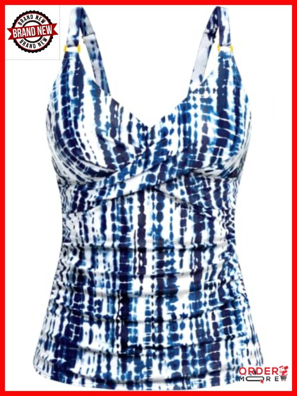 Tankini Top Only - Tummy Control V Neck Twist Front Swim Top